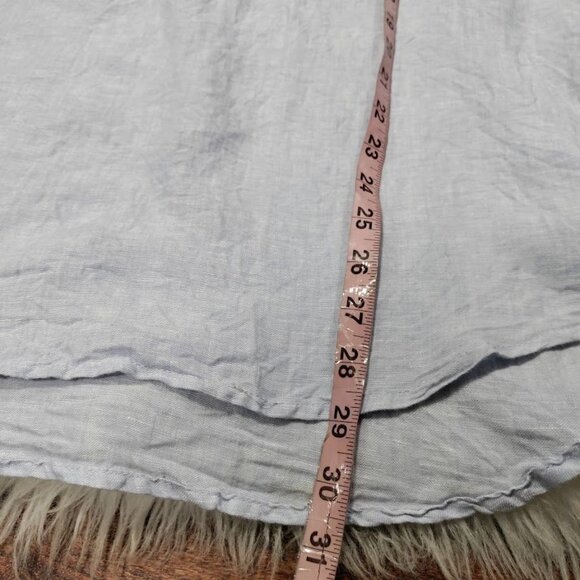 Sigrid Olsen Light Blue Lagenlook Oversized Linen Preppy Tunic Blouse S - Picture 10 of 13